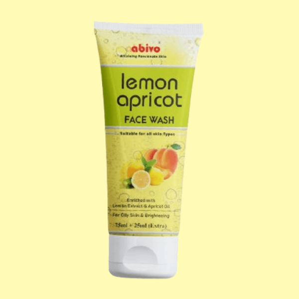 Abivo Lemon Apricot Facewash | For Oily Skin and Brightening | Glowing and Soft Skin | 100 ML