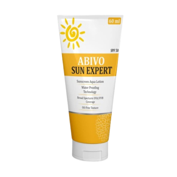 Abivo Sun Expert SPF 50 sunscreen tube
